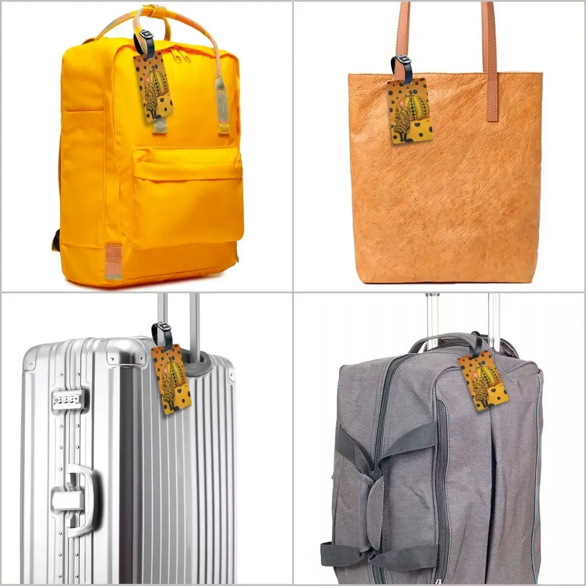 étiquette de bagage personnalisée yayoi kusama pumkin, protection de la vie privée, étiquettes de bagage d'art abstrait, sac de voyage, valise attro