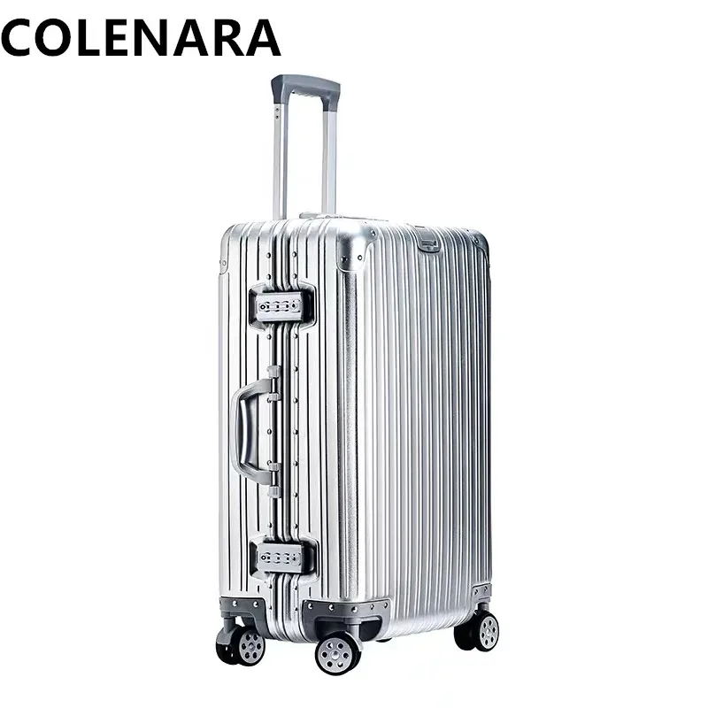 valise colenara 20"24"26"29 pouces, valise à roulettes en alliage d'aluminium et de magnésium, bagage de cabine, sac de voyage, valise à roulettes pour homme, valise de voyage d'affaires