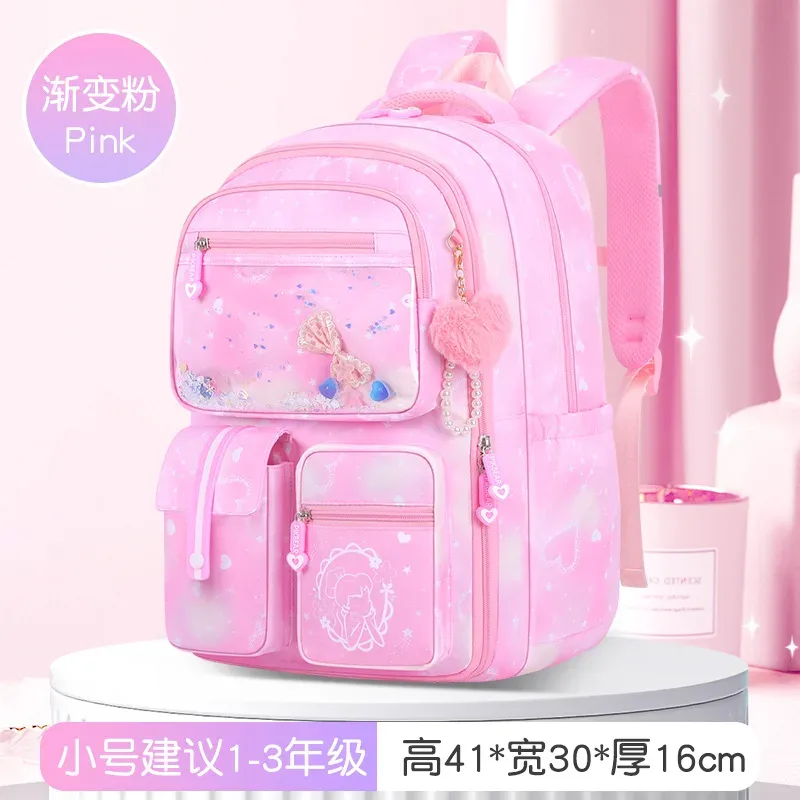 sac à dos pour enfants d'école primaire avec plusieurs poches, réduction de la charge, avec pendentif