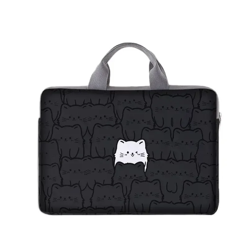 sacoche polyester chat noir motifs chats graphiques protection ordinateur portable voyage business école université travail
