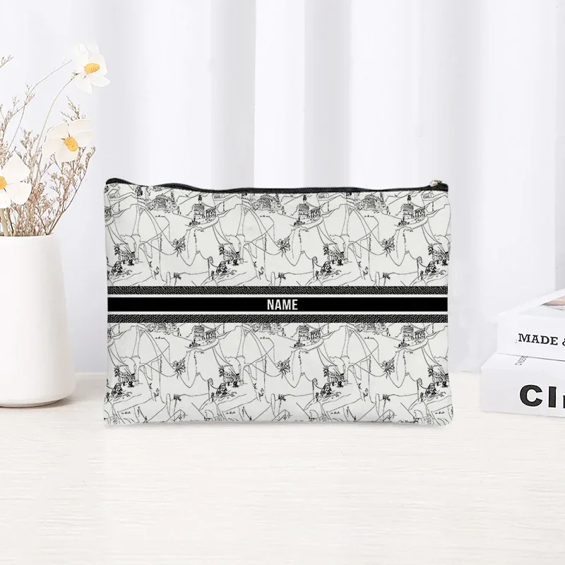 pochette de maquillage personnalisable pour femme, pochette de fête, pochette de mariage, pochette de voyage, trousse de maquillage en toile simple, organisateur, cadeaux pour femme