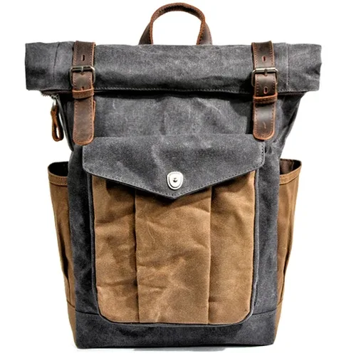 sac à dos en toile pour hommes, loisirs de plein air, simple et pratique, grande capacité, sac d'alpinisme, sac de voyage pour hommes