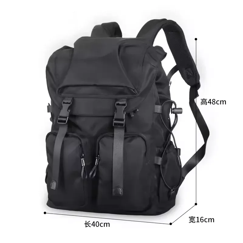 sac dos nylon noir texture jacquard poche limon bandoulière arquée imperméable usage voyage loisirs école affaires