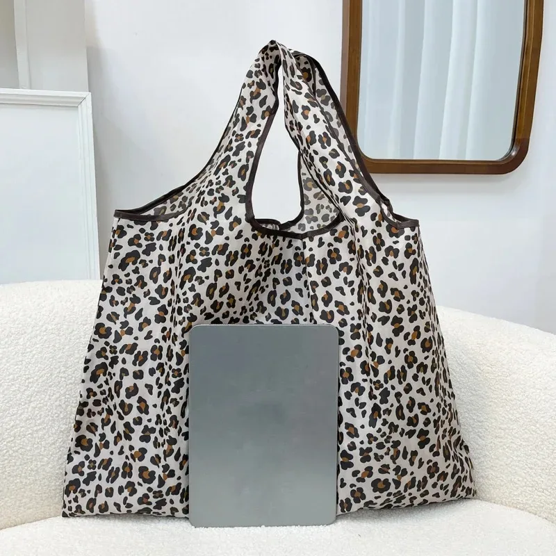 sacs écologiques pliables de poche de mode, sac d'épicerie réutilisable de grande capacité, fourre-tout pour dames, sac de voyage lavable de 50lb