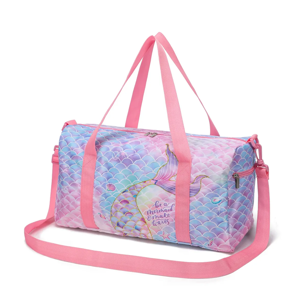 sacs de voyage classiques licorne sirène imprimés en 3d, grande capacité, sac bandoulière en forme de baril, sacs de sport de plein air, sac de yoga et de gym