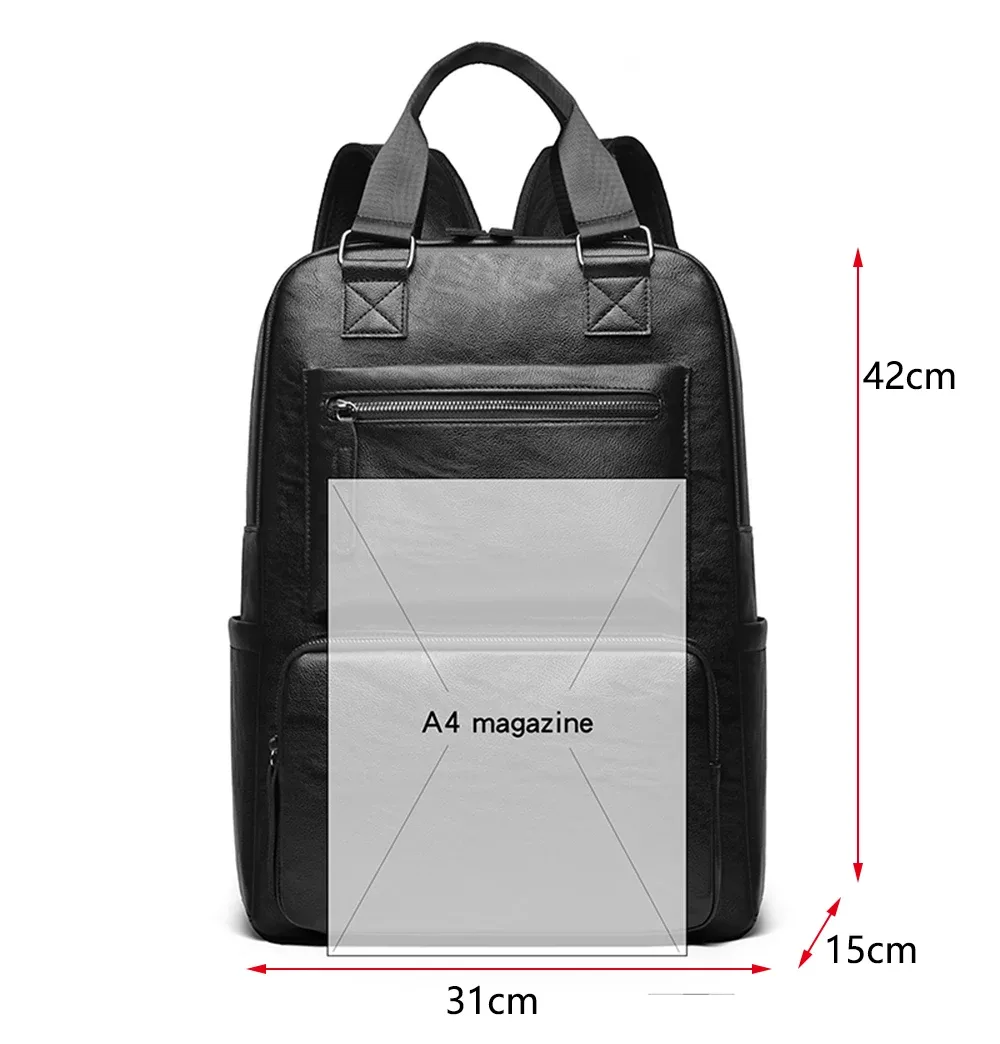 sacs à dos imperméables en cuir pour hommes, sacs d'ordinateur de bonne qualité, sacs à main de grande capacité pour hommes, sacs à bandoulière de couleur unie