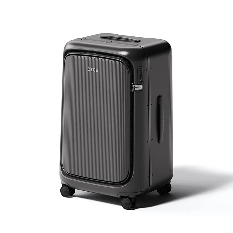 valise légère pour bagages, grande capacité, compartiment profond, ouverture latérale, cadre en aluminium, valise à roulettes de grande taille 20/24/28 pouces