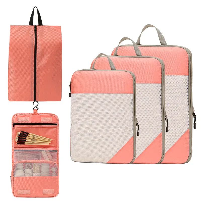 sac de rangement de voyage pour placard, bagages de voyage pour vêtements, chaussures, articles de toilette, cosmétiques, cubes d'emballage anti-poussière, sac de compression