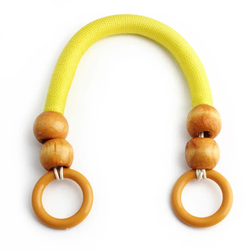 sangle de portefeuille en ulde nylon avec perles en bois, poignée de remplacement, quatre perles en bois, sac à bandoulière en forme de u, poignée de boîte-cadeau, 4 pièces