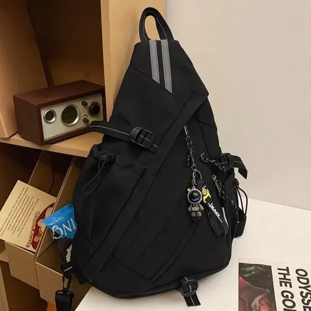 2024 techwear style hip hop sport moto sac à dos hommes femmes multifonction étanche voyage unique épaule sac d'école