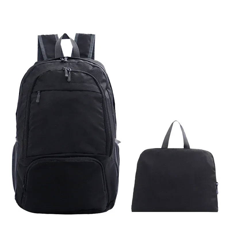 sac à dos léger et pliable avec logo personnalisé, imperméable, personnalisable, idéal pour les voyages en plein air et la randonnée.