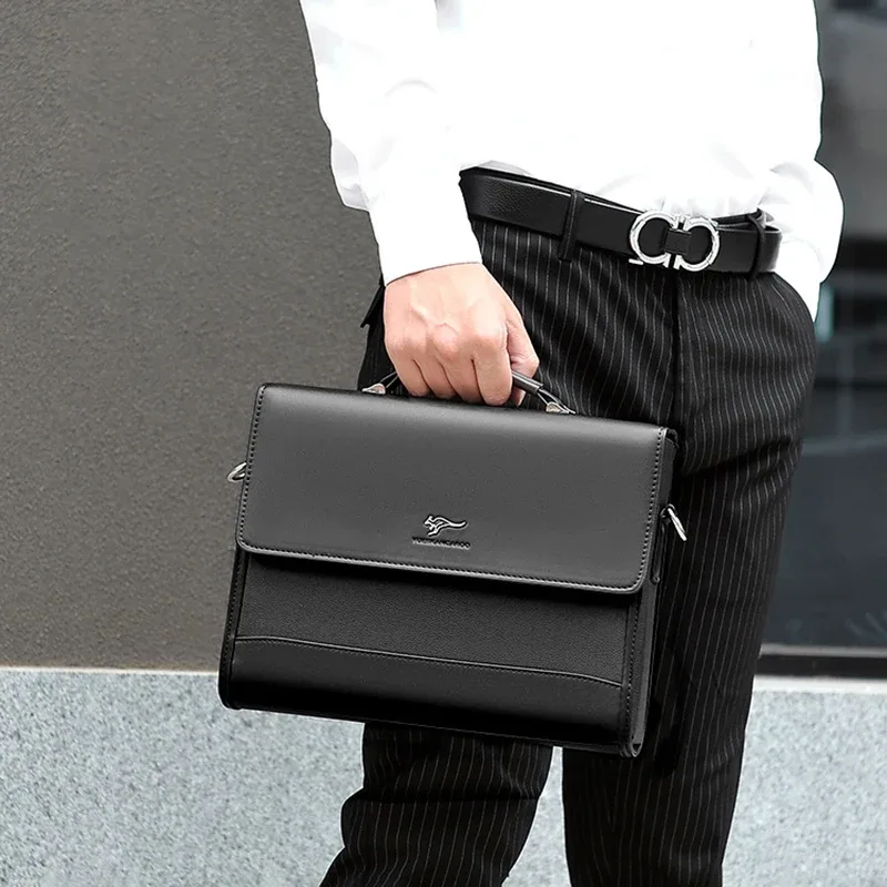 porte-documents en cuir pu pour hommes, sac à main de styliste, mode business, messager à bandoulière, organisateur pour documents
