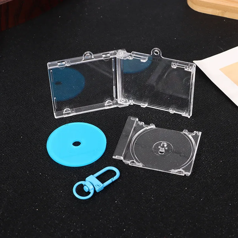 porte-clés album souvenir vierge, mini étui cd, breloque en forme de lecteur cd, breloques diy pour sac à dos