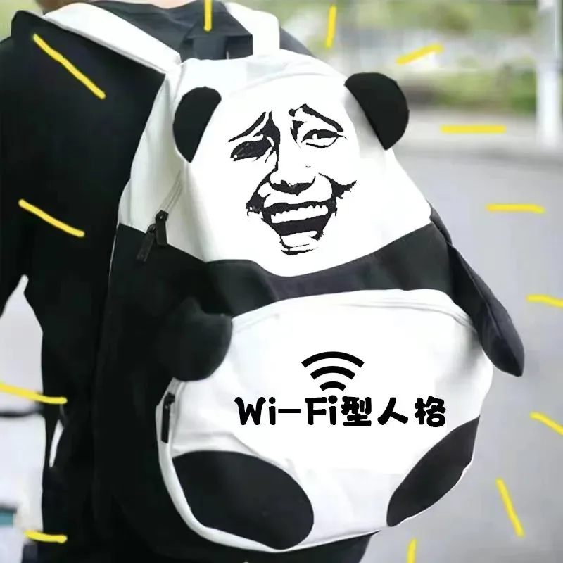 sac à dos à motif de panda amusant, streetwear, original, populaire, pour hommes et femmes, sac à dos décontracté de grande capacité pour ordinateur