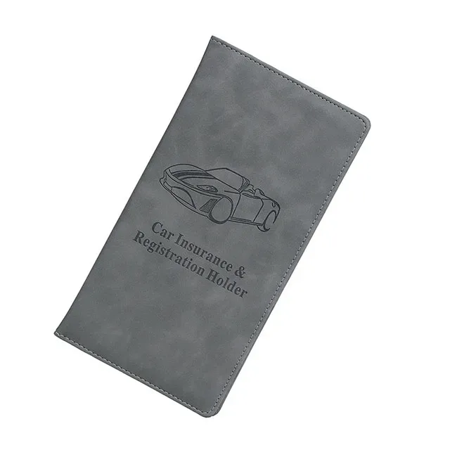 porte-documents de voiture en similicuir de qualité supérieure pour hommes et femmes, organiseur élégant pour ranger de manière sécurisée les papiers d'assurance, la carte grise et les manuels.
