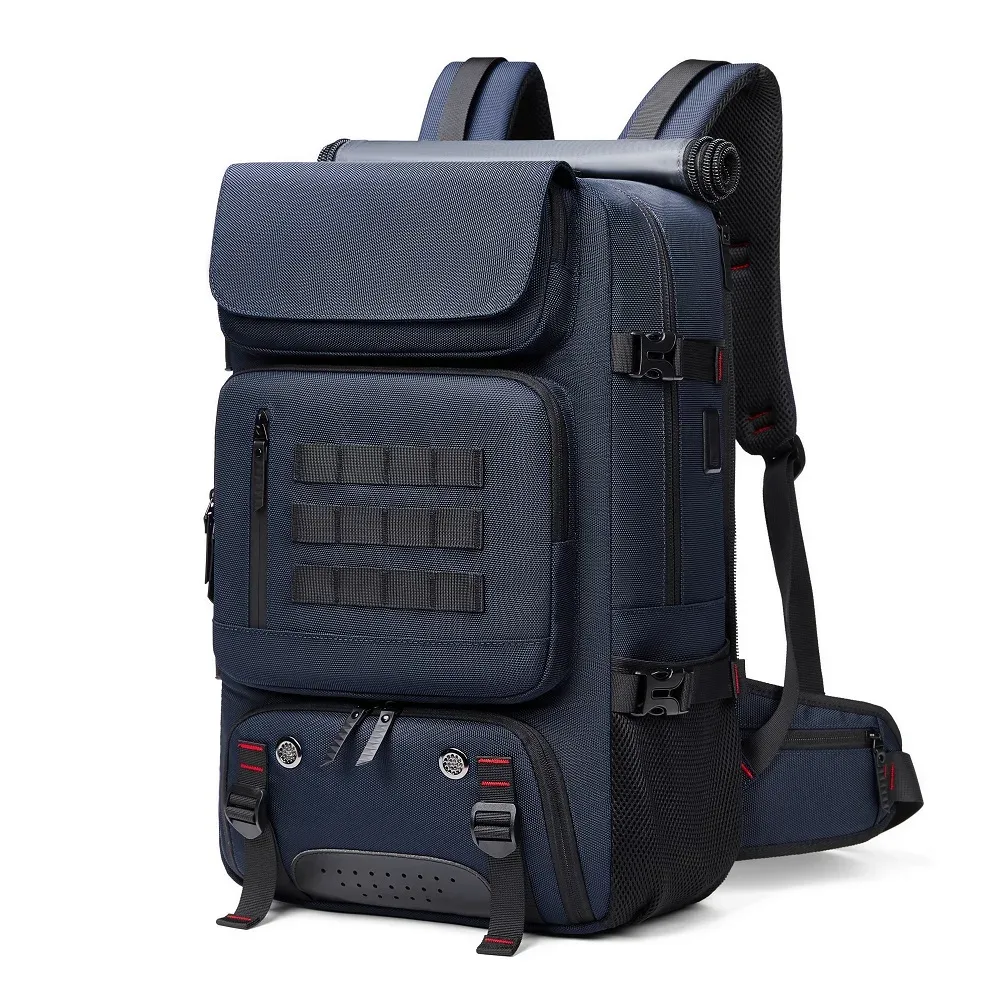 sac à dos de voyage pour hommes, 50 litres, sac à dos de randonnée et de trekking, imperméable, sac à dos pour ordinateur portable de 17 pouces, sac à dos d'affaires avec compartiment séparé pour les chaussures.