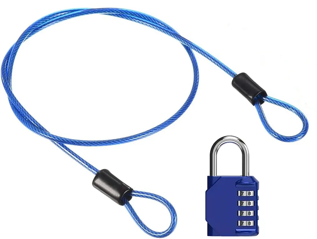 cadenas serrure tsa métallique noir chiffres blancs chaîne métallique voyage compact sécurité antirouille durabilité
