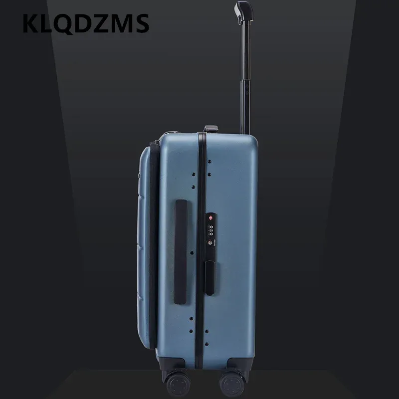 klqdzms valise de haute qualité sur roulettes 20"22"24"26 pouces, ouverture frontale, bagage de cabine multifonctionnel, valise trolley.