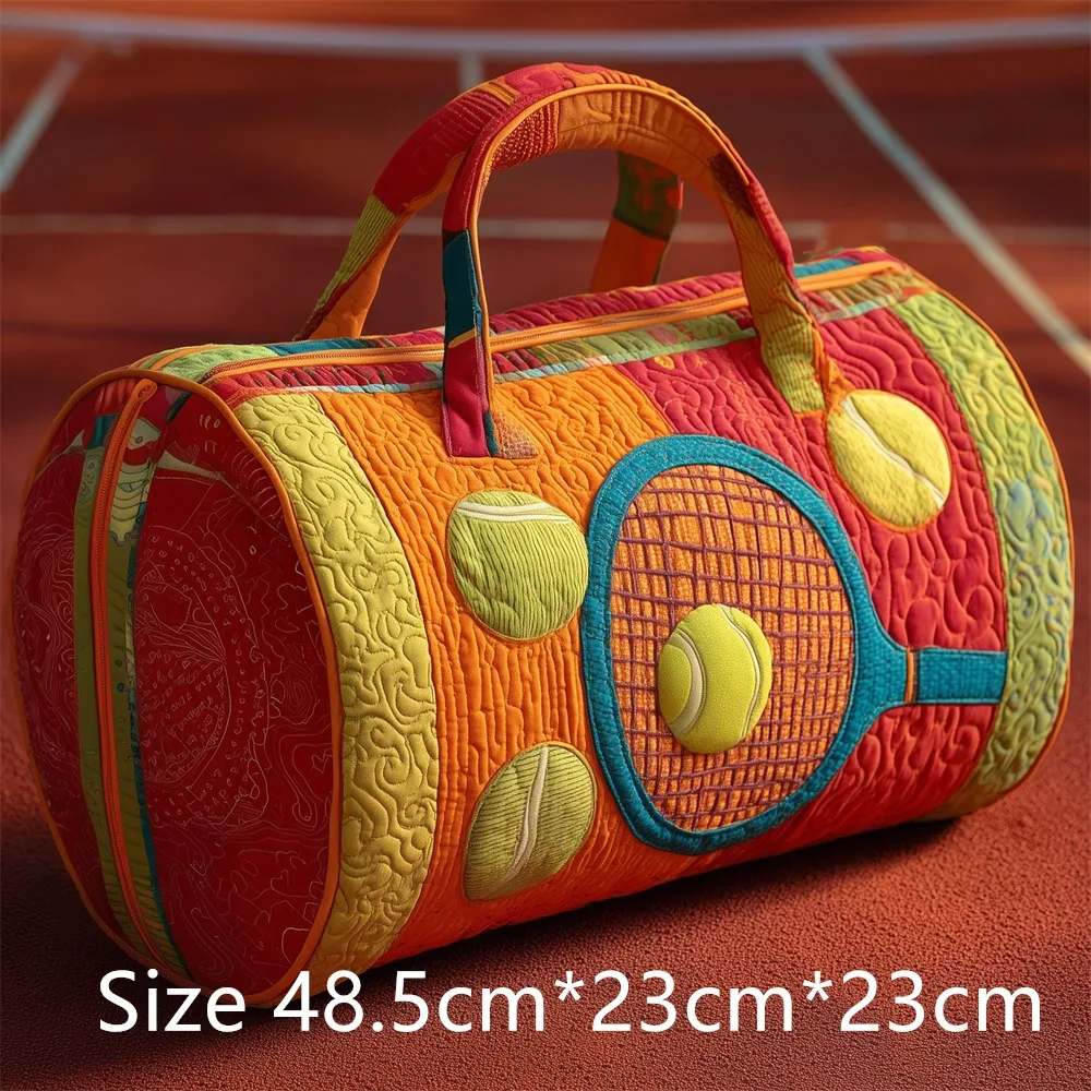 sac de sport matelassé imprimé en 3d pour raquette de tennis, grande capacité, sac de voyage et de sport, sac de week-end tendance pour hommes et femmes