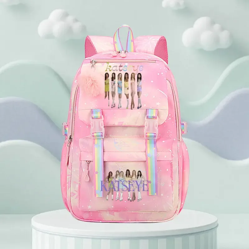 sac d'école katseye print, sac d'école pour élèves du primaire, sac à dos de voyage en plein air, sac à dos tendance pour filles, sac à dos pour enfants.