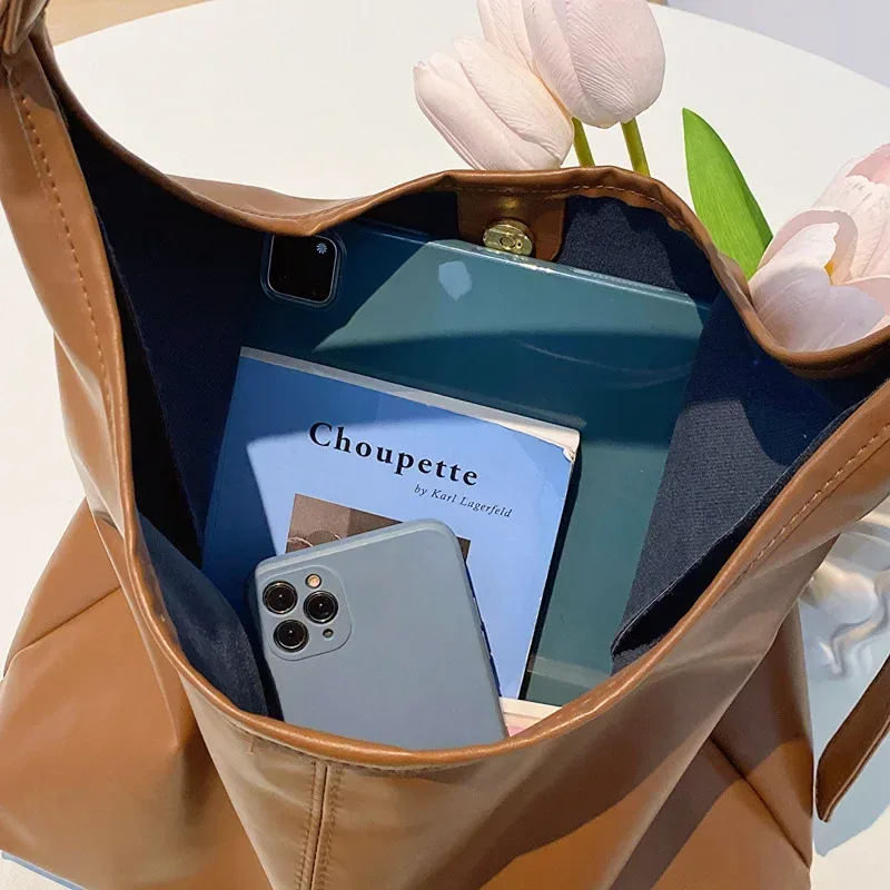 nouveau sac fourre-tout rétro pour femmes, grand sac à bandoulière, sac de navetteur simple, sac fourre-tout fait main