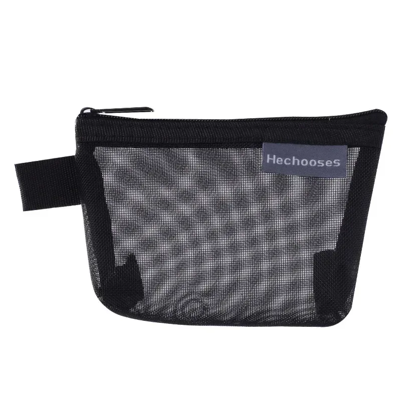 mini sacs à cosmétiques en maille de nylon transparent pour femmes, petits sacs de maquillage pour rouge à lèvres, pochette pour ligne de données, étui organisateur pour clé d'écouteurs