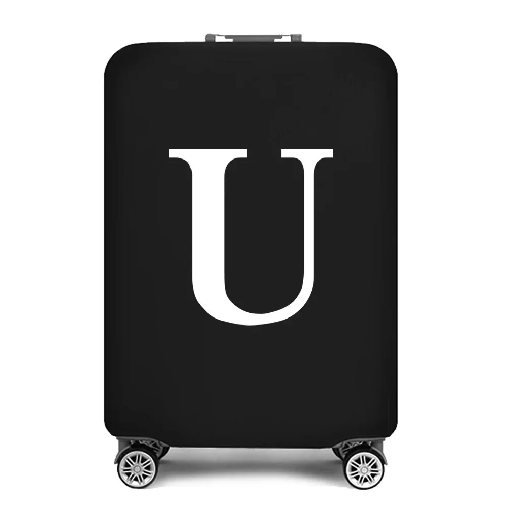 housse de protection pour bagages, housse de protection pour valise de 18 à 28 pouces, accessoires de voyage, 26 lettres blanches imprimées, housse anti-poussière élastique