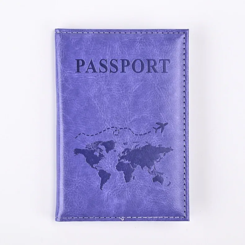 étui de passeport en cuir pu pour hommes et femmes, décoloration solide, billet de voyage, housse de protection, porte-carte d'identité, nouveau