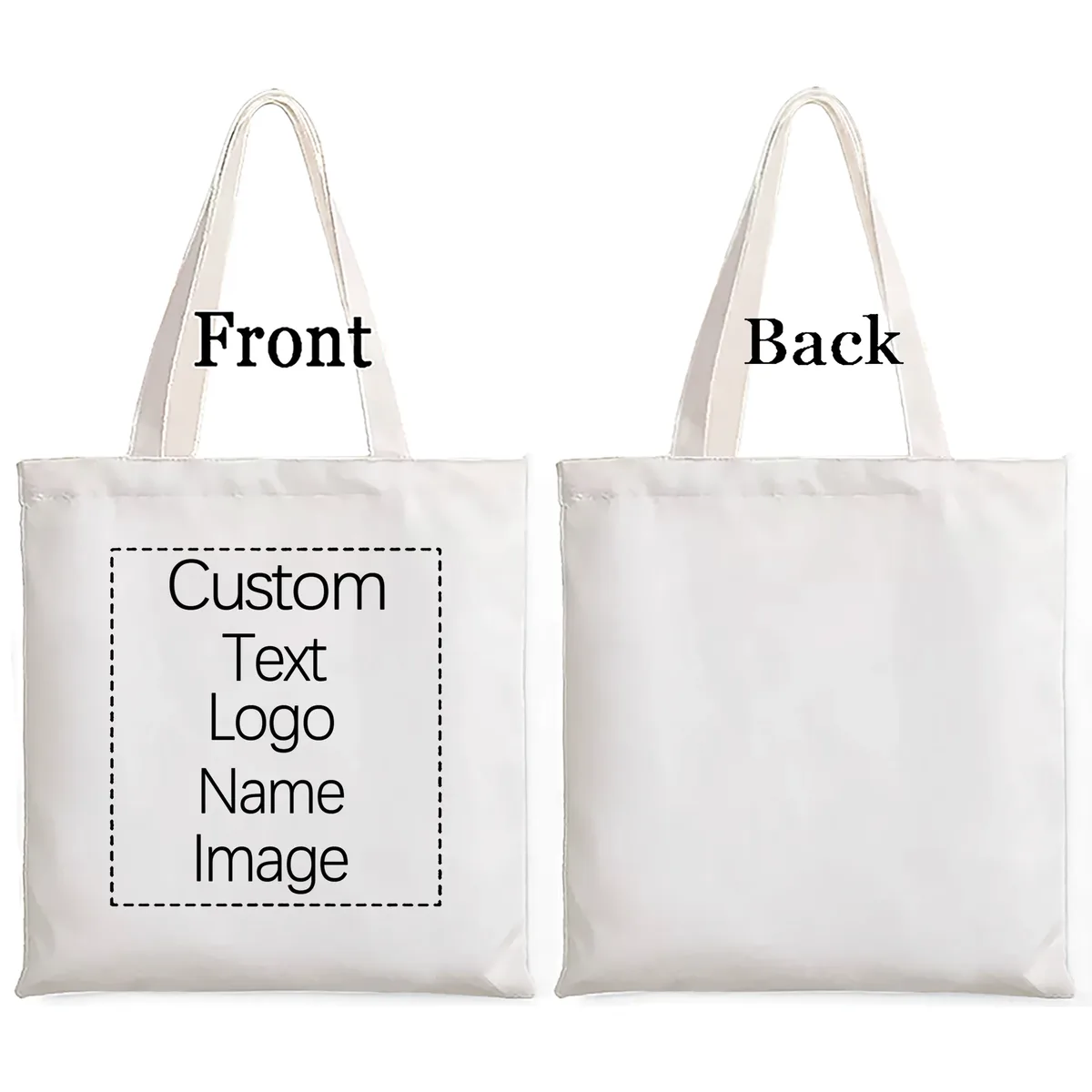 sacs fourre-tout personnalisés avec logo/image, réutilisables, en toile, pour voyage, cadeaux personnalisés pour mariée, sacs de shopping pour femmes, 1/2/3/4/5 pièces