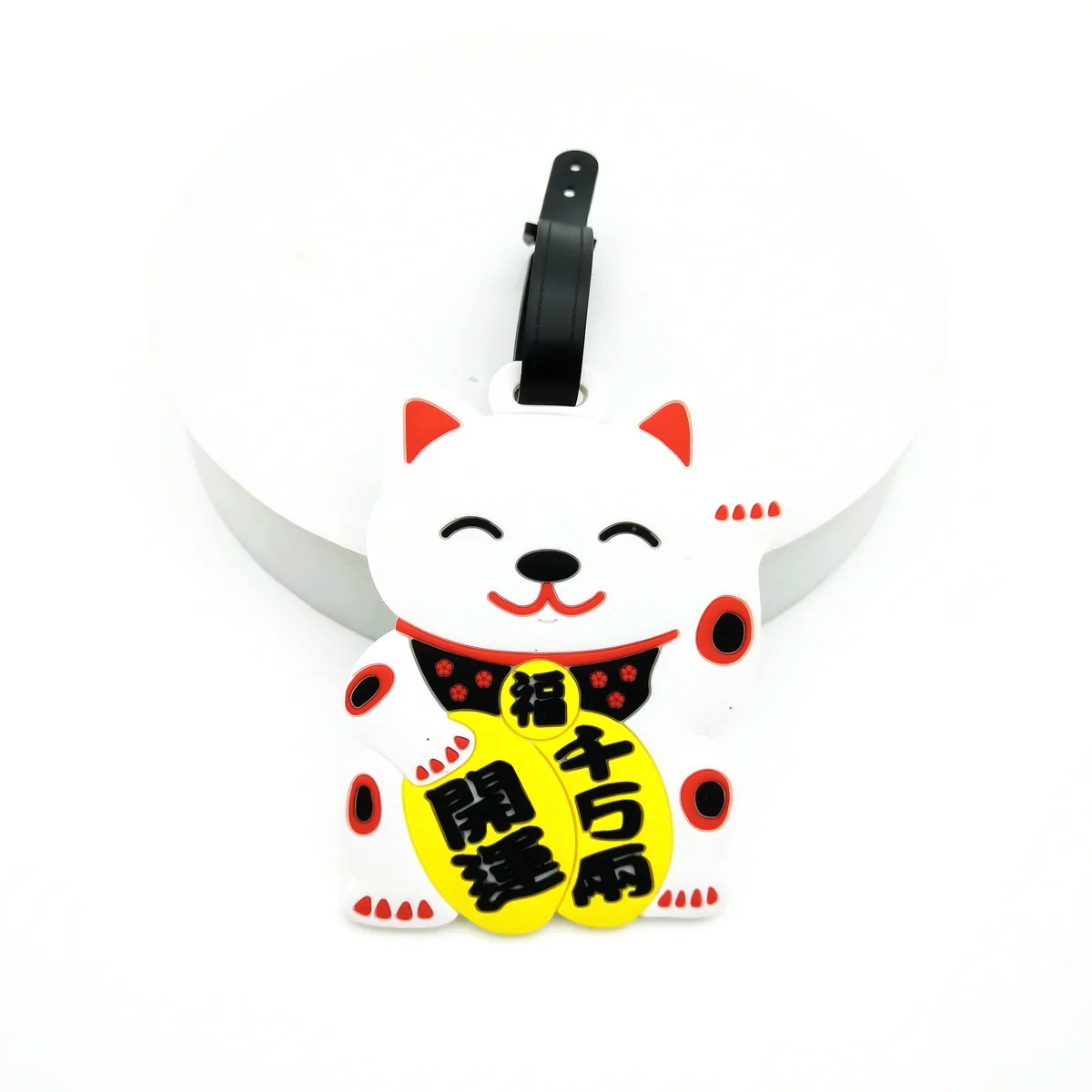 1 pièce/2 pièces/3 pièces zhaocai chat étiquette de bagage pendentif voyage essentiel aéroport bagages anti perte étiquette d'identification nom de bagage unisexe
