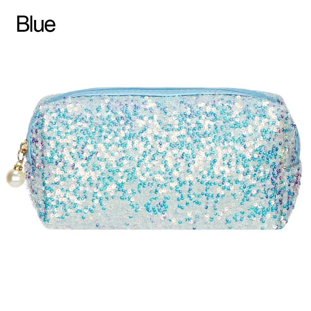 trousse cosmétique à paillettes brillantes pour femmes, trousse de maquillage, trousse de toilette de voyage, pochette de beauté, poudres cosmétiques, mode de fête