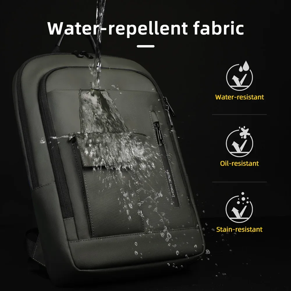 heroic knight – sac à dos d'affaires fin pour hommes, étanche, pour ordinateur portable 15.6 pouces, élégant, multifonctionnel, pour motard, sac à bandoulière de voyage