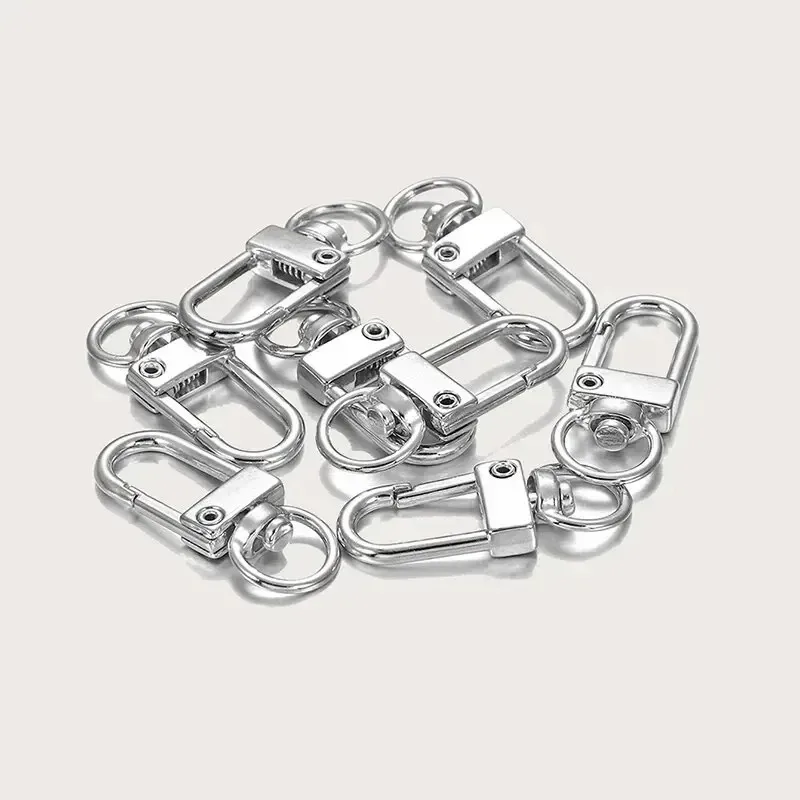 porte-clés à boucle de porte tournante, 5 pièces, bijoux, accessoires de bricolage, or et argent, boucle de sac universelle, accessoires de sac à dos