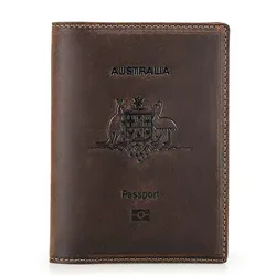 portefeuille en cuir véritable avec logo personnalisé, porte-passeport de voyage mince, document de voyage rfid minimaliste, portefeuille d'évaluation