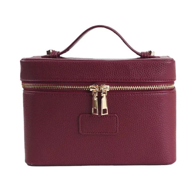 trousse de toilette de voyage personnalisable en cuir grainé pour femme, organisateur de maquillage portable suspendable, trousse de toilette cosmétique pour femme