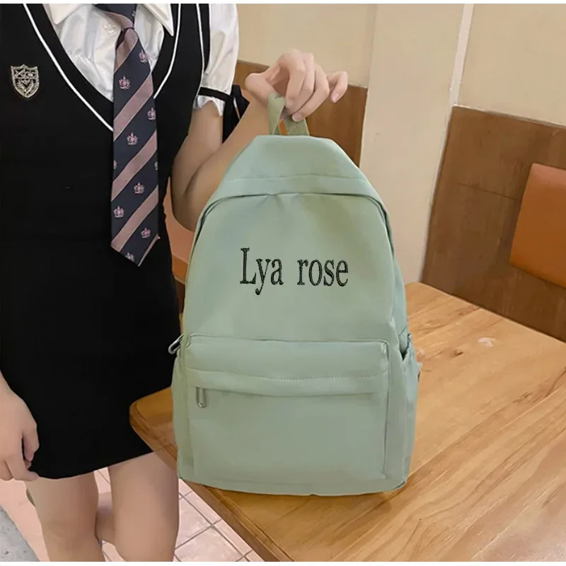 nouveaux sacs d'école personnalisés nom personnalisé broderie grande capacité en nylon étudiant sac à dos adultes enfants sacs de voyage