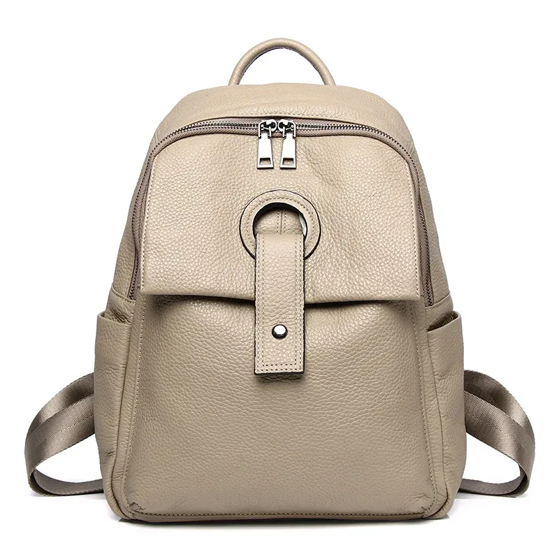 sac à dos de voyage en cuir véritable pour femme, sac à dos d'école pour adolescentes, sac à dos en peau de vache souple, mode classique, nouveau
