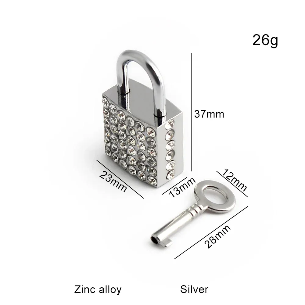 serrure à clé en métal biscuits pour hommes et femmes, sacs à main, bijoux punk, cadenas, accessoires décoratifs, 2 ensembles, 5 ensembles, 10 ensembles, 23x37mm