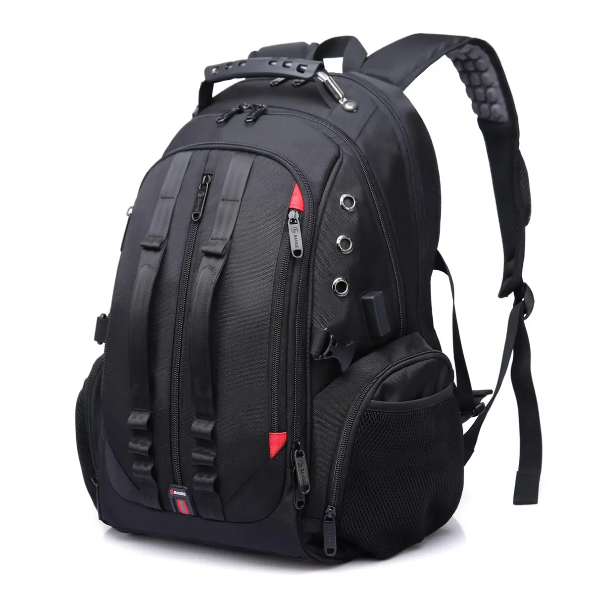 sac dos oxford université polyester noir compartiments multiples poches ordinateur portable bandoulière ergonomique recharge usb anti vol