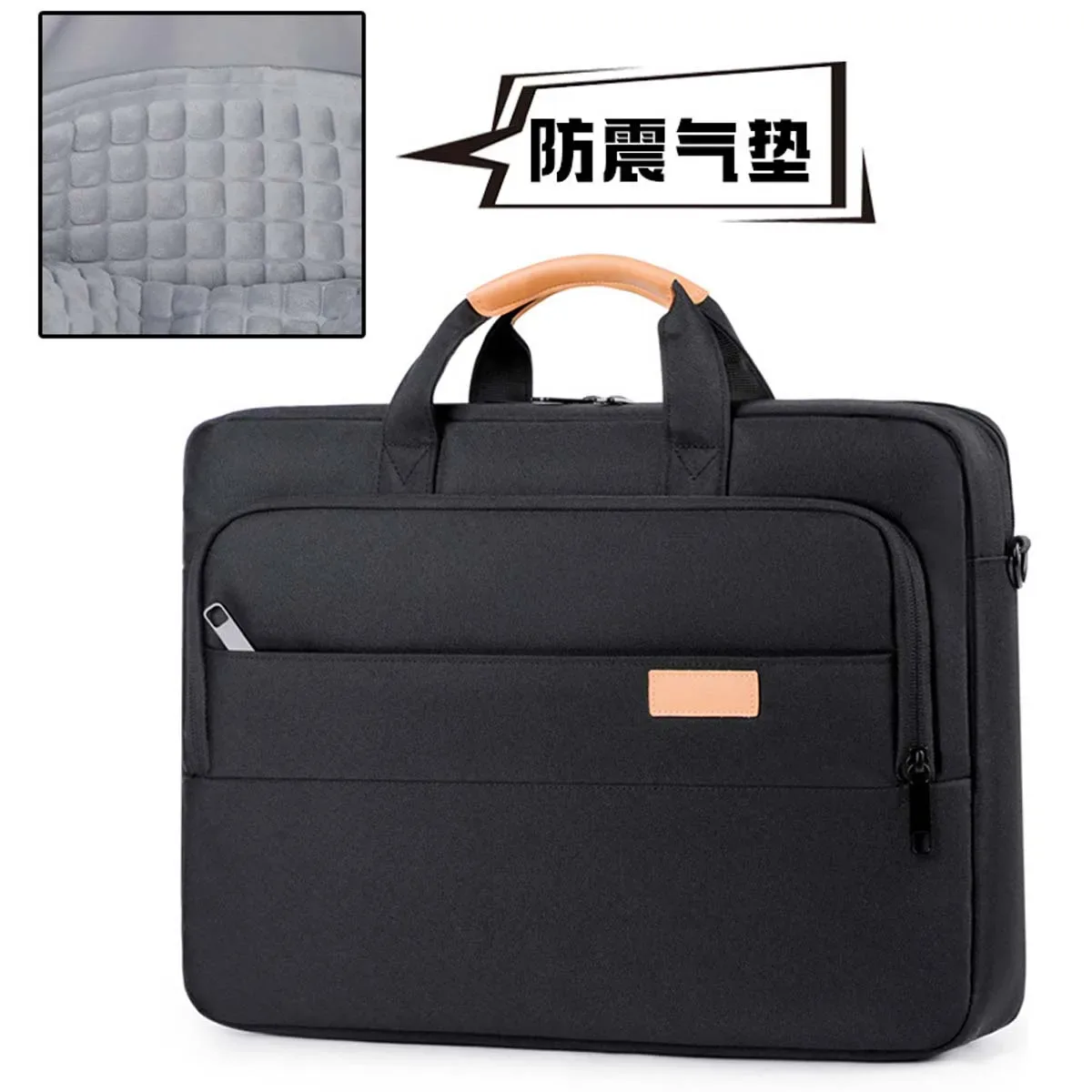 sac pour ordinateur portable de grande capacité pour hommes, sac à bandoulière épais et résistant aux chocs avec airbag, sac pour ordinateur portable de 14 à 17 pouces, sac de voyage et de réunion d'affaires