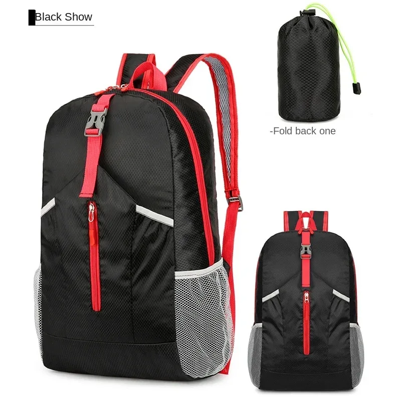 sac à dos d'extérieur léger à la mode, sac à dos de voyage, étanche, sport, pliable, grande capacité, sac à bandoulière de camping