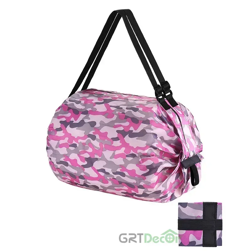 sac de shopping pliable pour femmes, fourre-tout de grande capacité, organisateurs de voyage en nylon, sacs de shopping portables à fermeture éclair pour marché