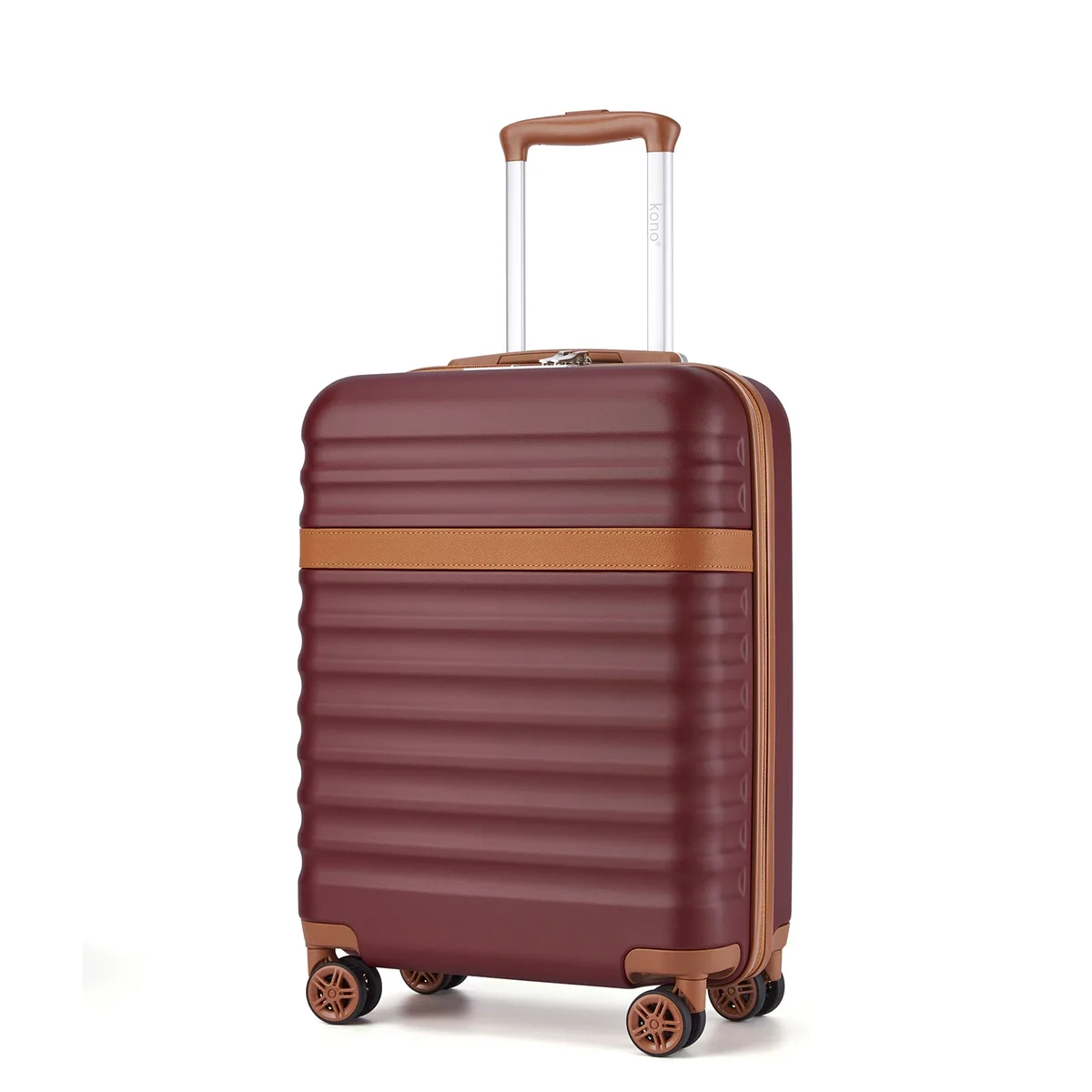 ensemble de valises rigides kono 3 pièces en abs+pc avec 4 roulettes pivotantes et serrure tsa, ensemble de valises trolley 20+24+28 pouces