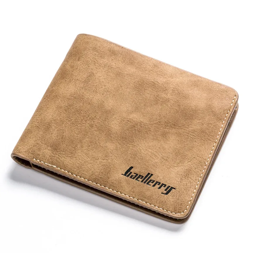 portefeuille court en cuir sablé fin pour homme baellerry, porte-cartes multiples, organisateur de cartes de permis de conduire simple et professionnel