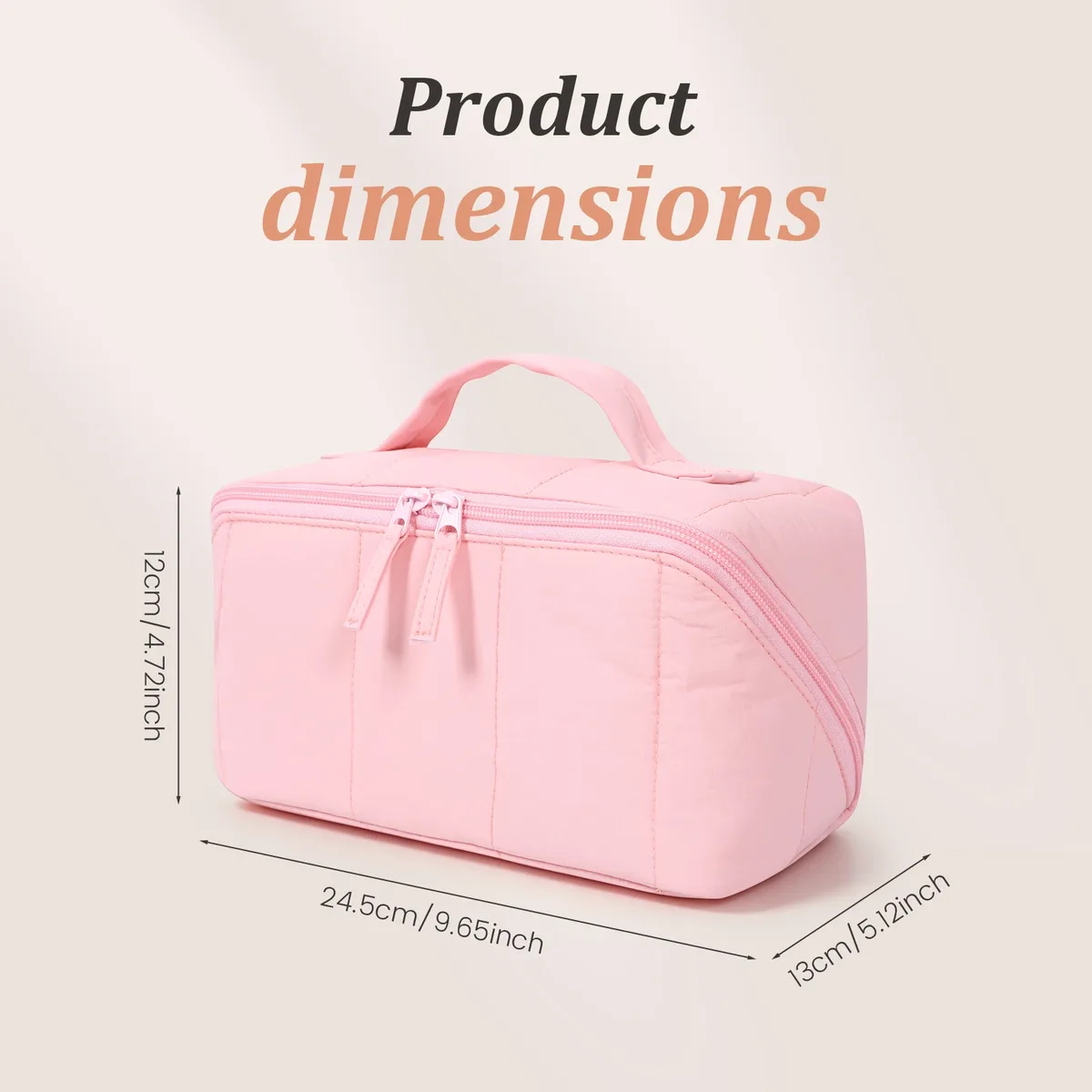 trousse de maquillage portable matelassée, sac de voyage pour femmes et hommes, trousse de toilette, organisateur cosmétique grande capacité, sac de rangement pour articles de toilette