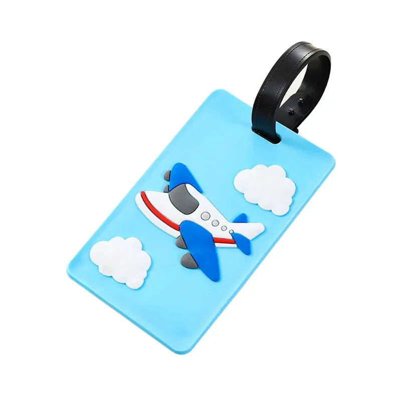 étiquette bagage pvc imprimé animaux couleurs variées motifs mignons lunettes avocat arc ciel crème glacée bus avion globe terrestre voyage identification
