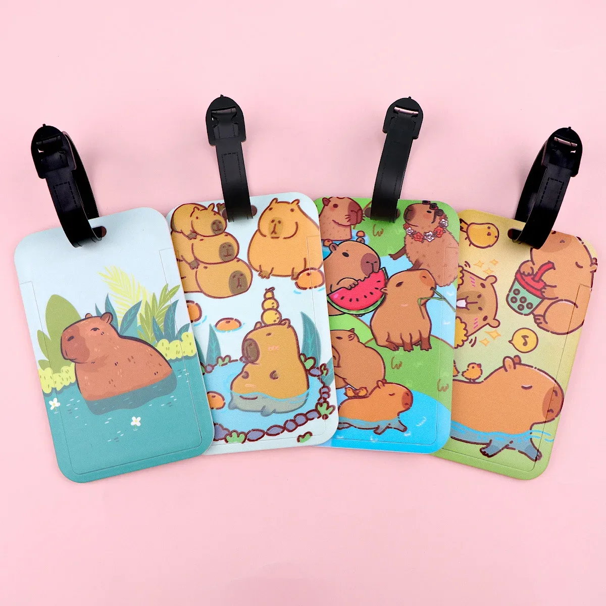 étiquettes de bagage animaux mignons – porte-adresses et noms pour valises – étiquettes de bagage de voyage portables – accessoires de valise
