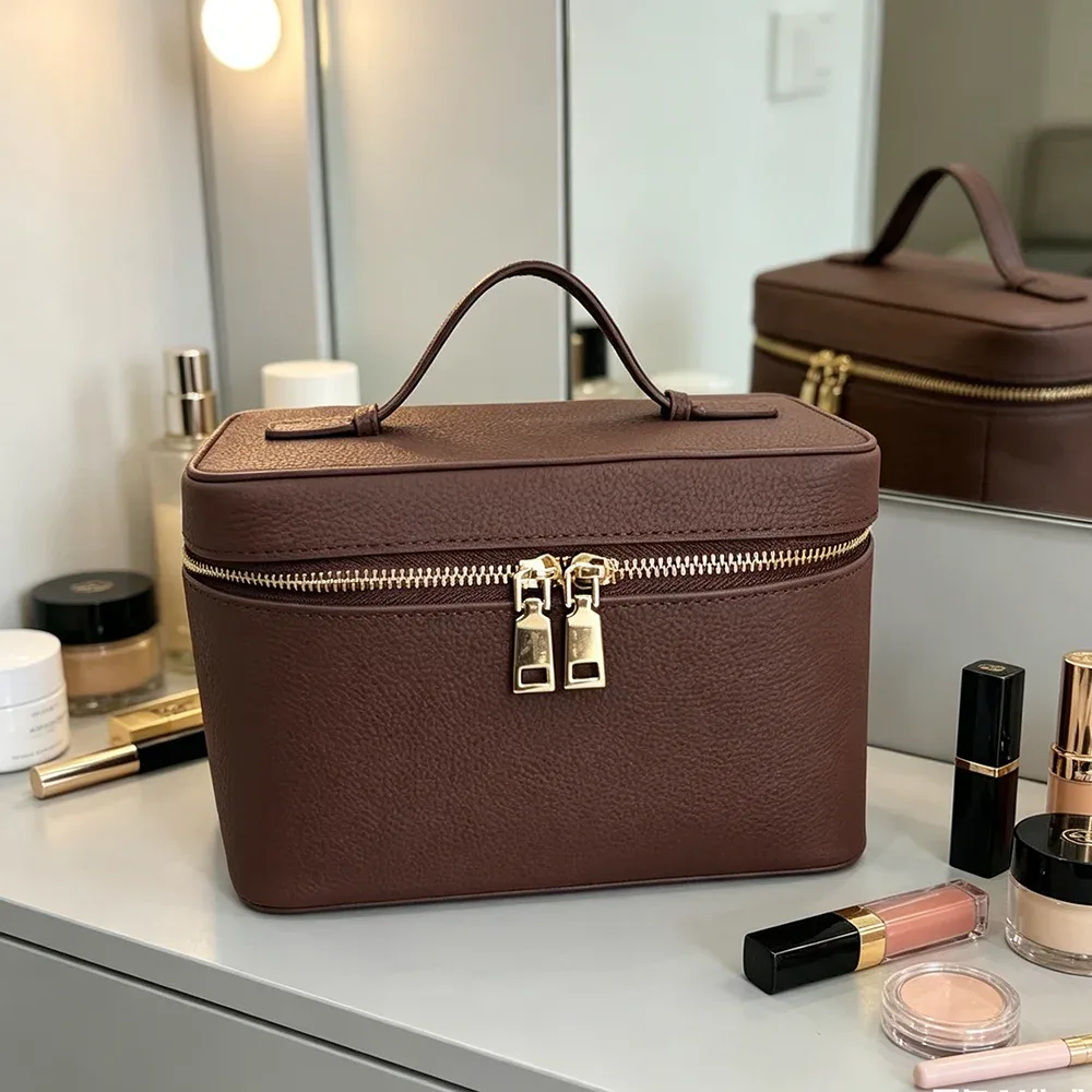 grande trousse de maquillage femme grande capacité personnalisable avec poignée supérieure – idéale pour voyage, cadeau, organisateur de pinceaux et cosmétiques pour maquilleuses
