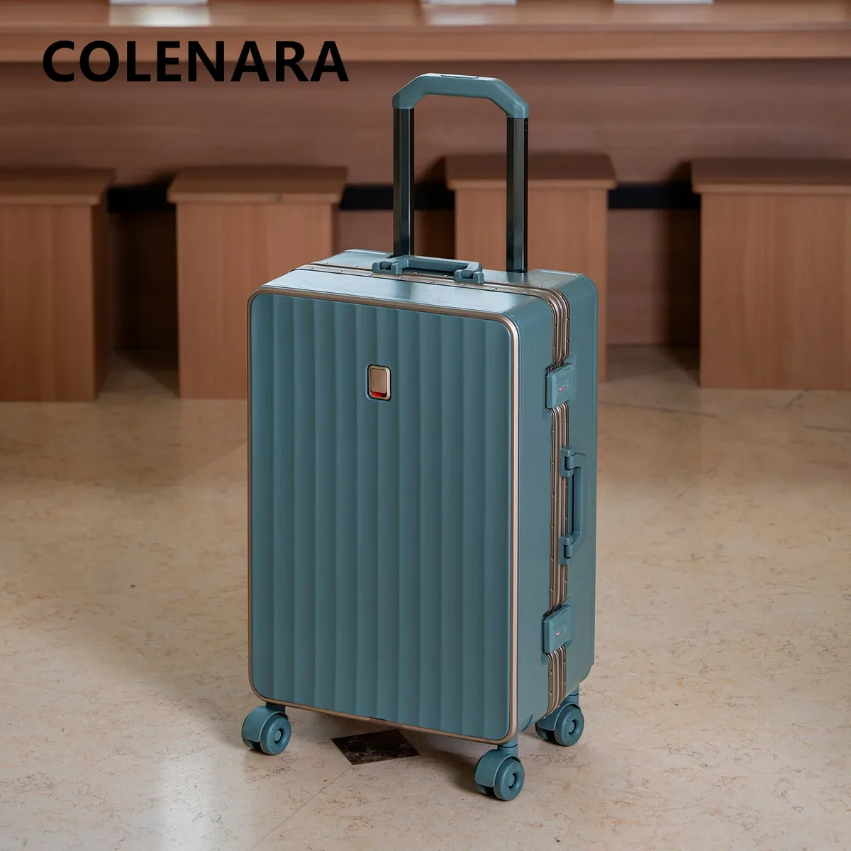 valise à cadre en aluminium colenara, robuste et durable, boîte de transport 20"22"24"26"28 pouces, grande capacité, valise à roulettes, valise de voyage