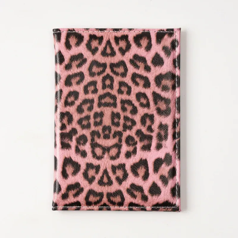 housse de protection pour passeport à imprimé léopard, porte-passeport de voyage, portefeuille, étui pour cartes en cuir pu, sac de rangement unisexe